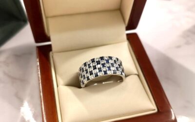 Diamond & Blue Sapphire Custom-made Ring