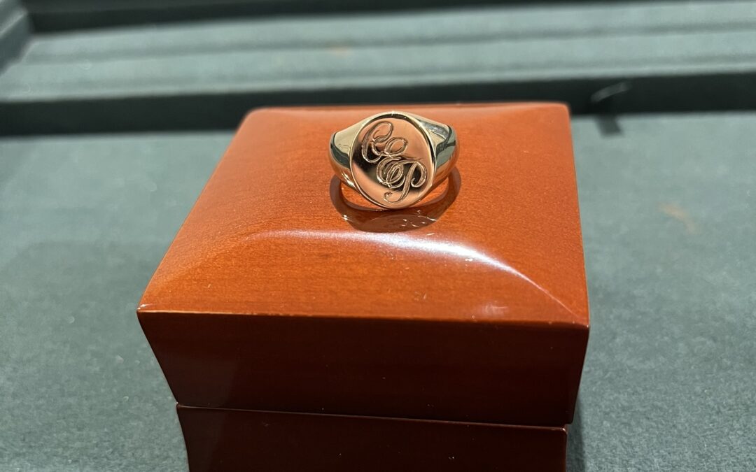 Signet Ring with Initial & Date Engraving
