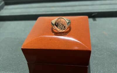 Signet Ring with Initial & Date Engraving