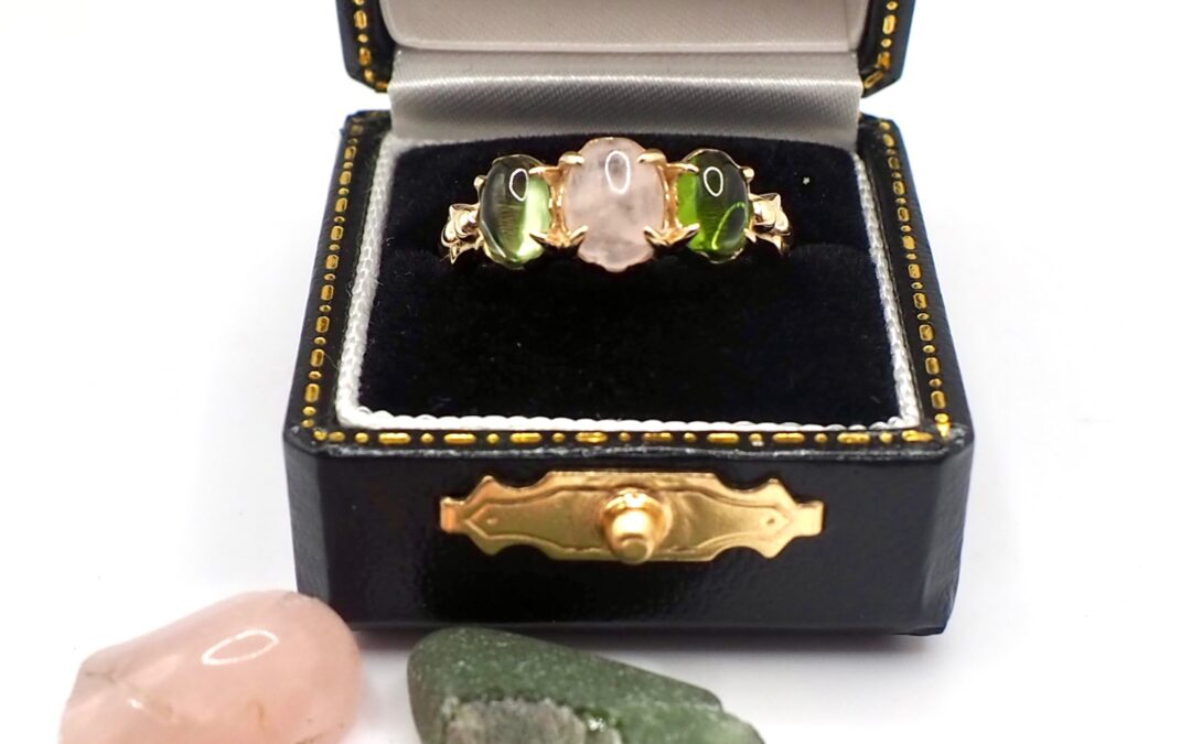 Sea Glass & Rose Quartz Engagement Ring