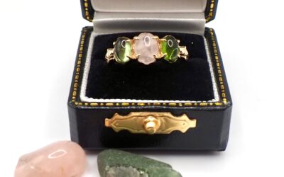 Sea Glass & Rose Quartz Engagement Ring