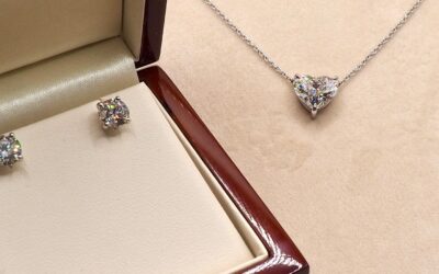 Diamond Heart Pendant & Diamond Studs